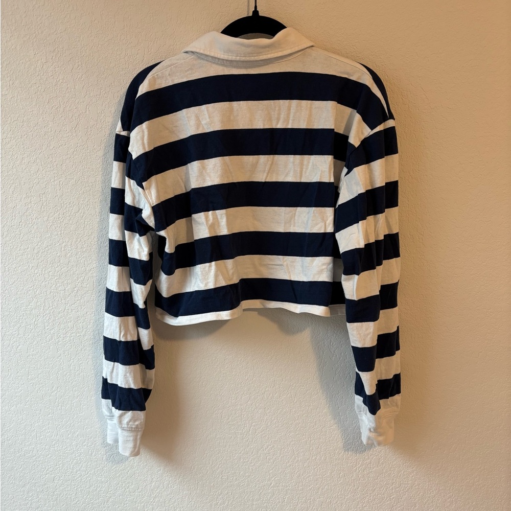 Aritzia Sunday Best  Roland Rugby Polo Cropped Collared Shirt 100% cotton - Picture 4 of 6